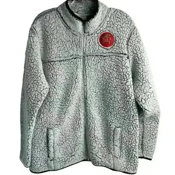 Champion Gray Sherpa Fleece Zip Jacket Size L Terrapins University of Maryland - Picture 1 of 10